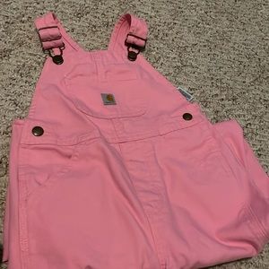 4T pink carhartt overalls EUC